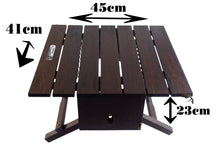 画像をギャラリービューアに読み込む, 【納期　3週間程】　ハンディ　ピクニックテーブル【家宝】高級木材ウエンジ（made in Japan）カラクリ折りたたみテーブル